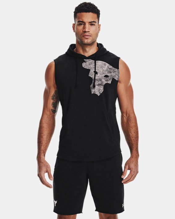 Under Armour Mens Project Rock Terry Sleeveless Quick Dry Hoodie 1352693 large 